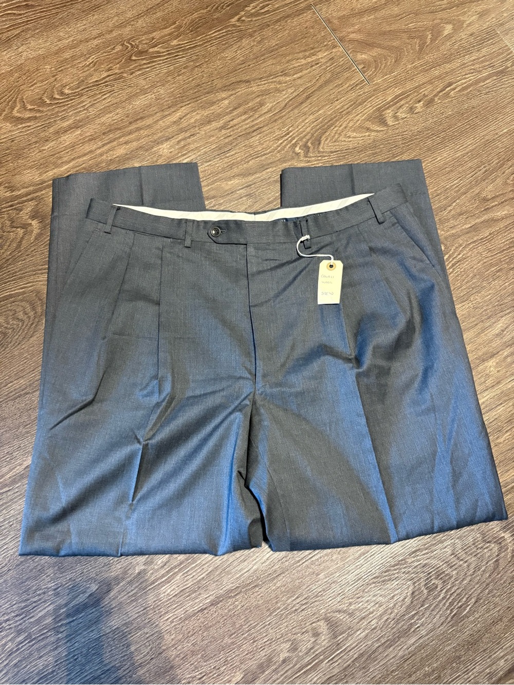Canali Gray Dress Pants - Tailored Pleat Detail